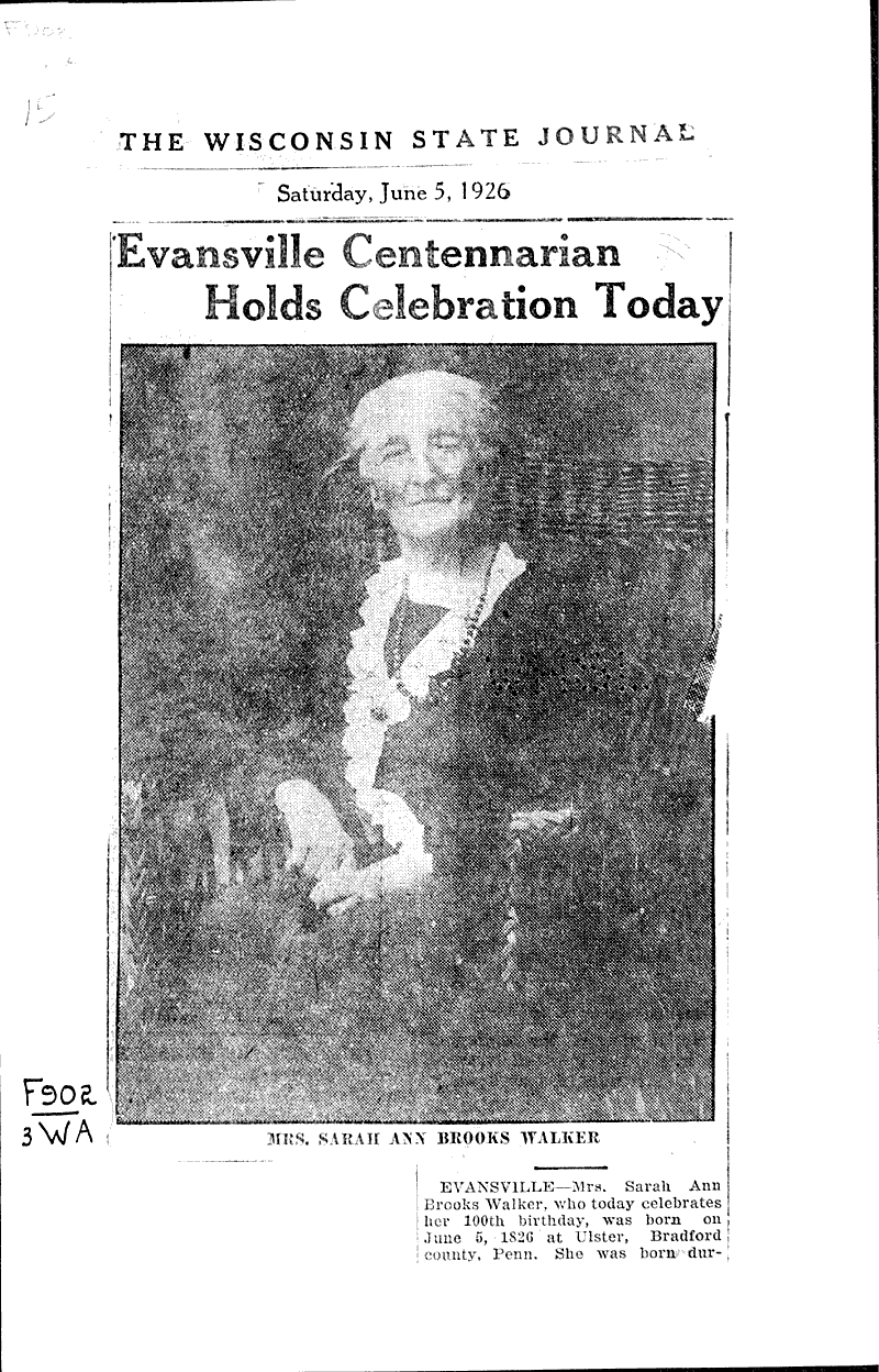  Source: Wisconsin State Journal Date: 1926-06-05