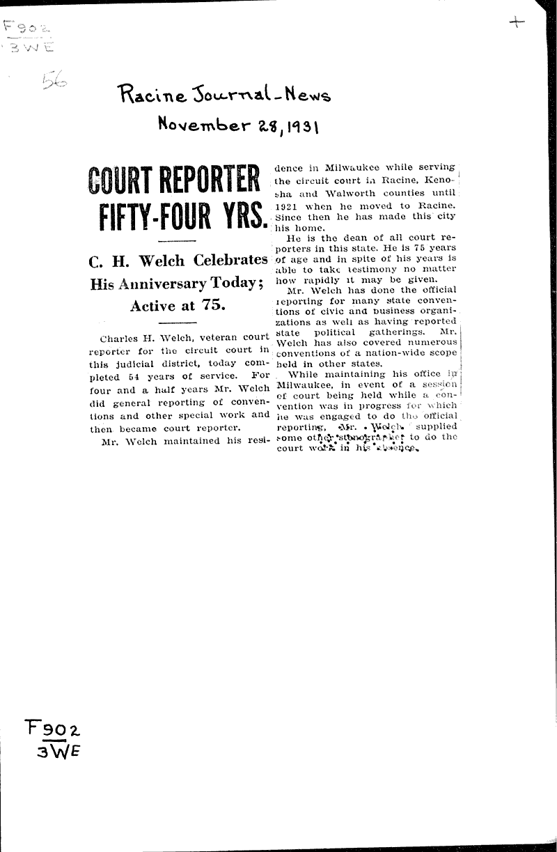  Source: Racine Journal-News Date: 1931-11-28