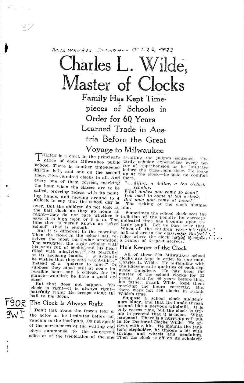  Source: Milwaukee Journal Topics: Industry Date: 1922-10-22