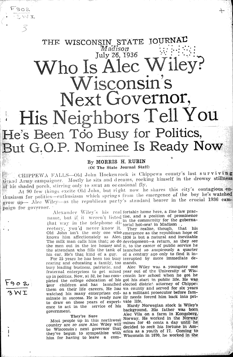  Source: Wisconsin State Journal Topics: Government and Politics Date: 1936-07-26