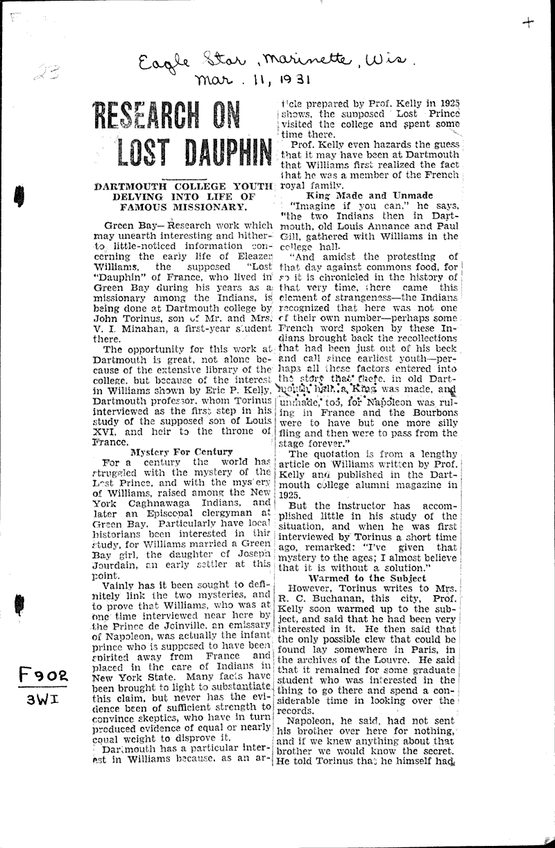  Topics: Immigrants Date: 1931-03-11