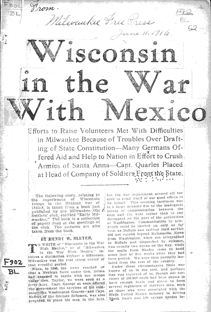  Source: Milwaukee Free Press Topics: Wars Date: 1916-06-11