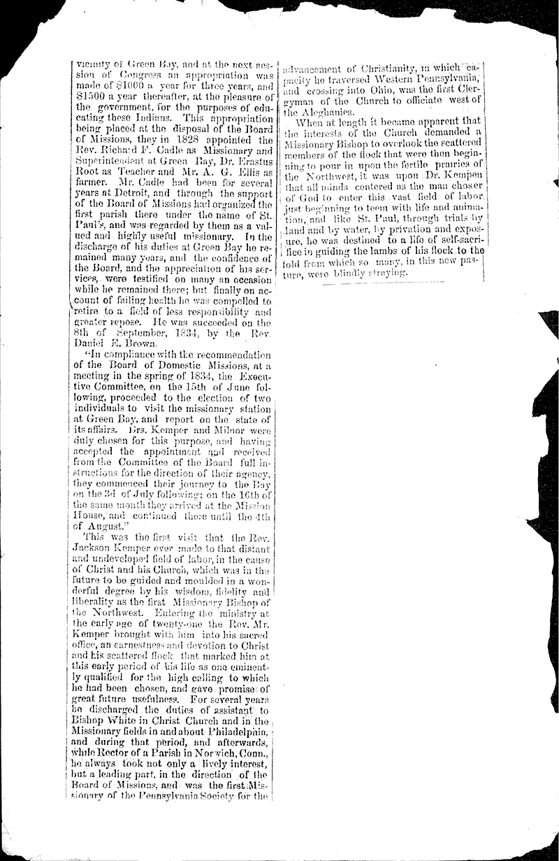  Source: Green Bay Advocate Topics: Church History Date: 1869-10-14