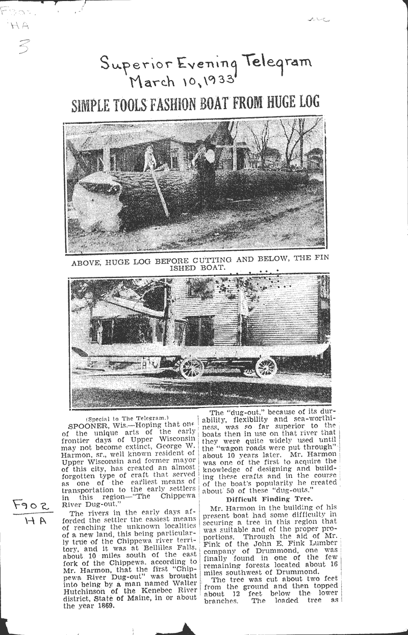  Source: Superior Evening Telegram Topics: Transportation Date: 1933-03-10