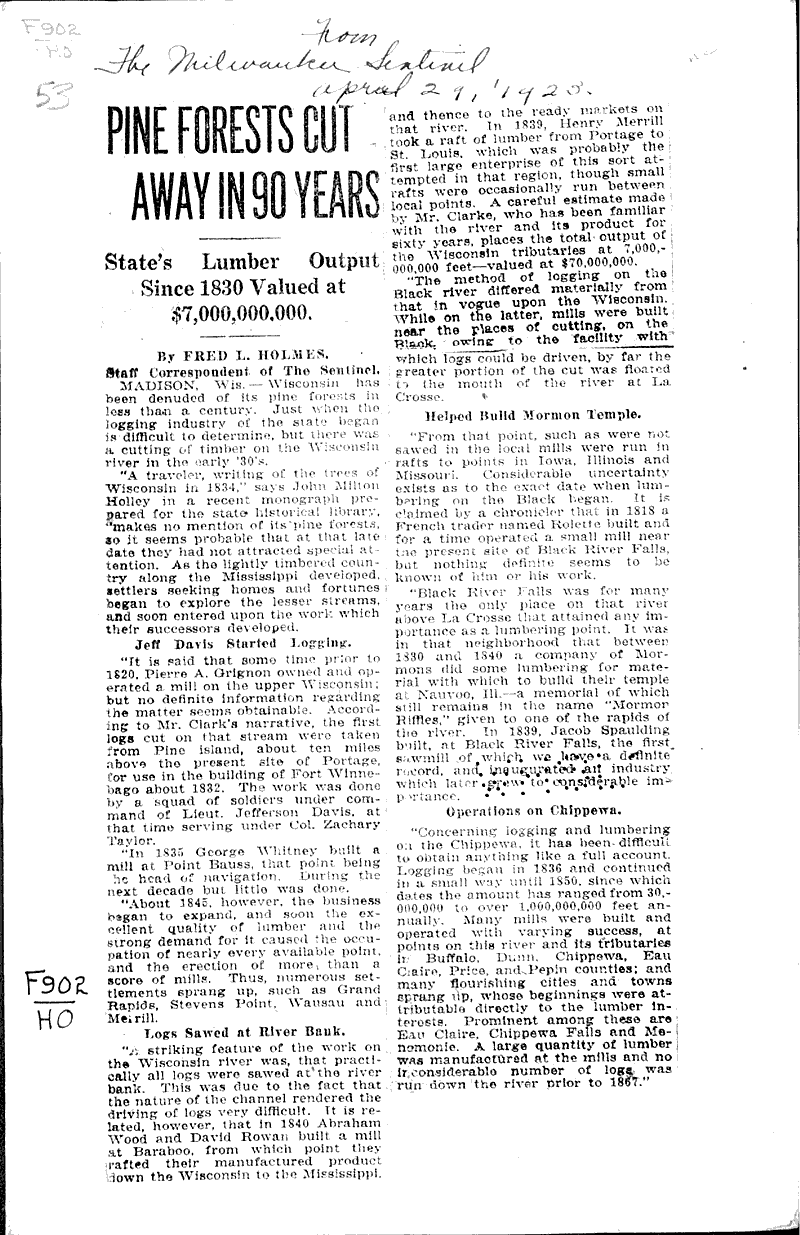 Source: Milwaukee Sentinel Topics: Industry Date: 1923-04-29