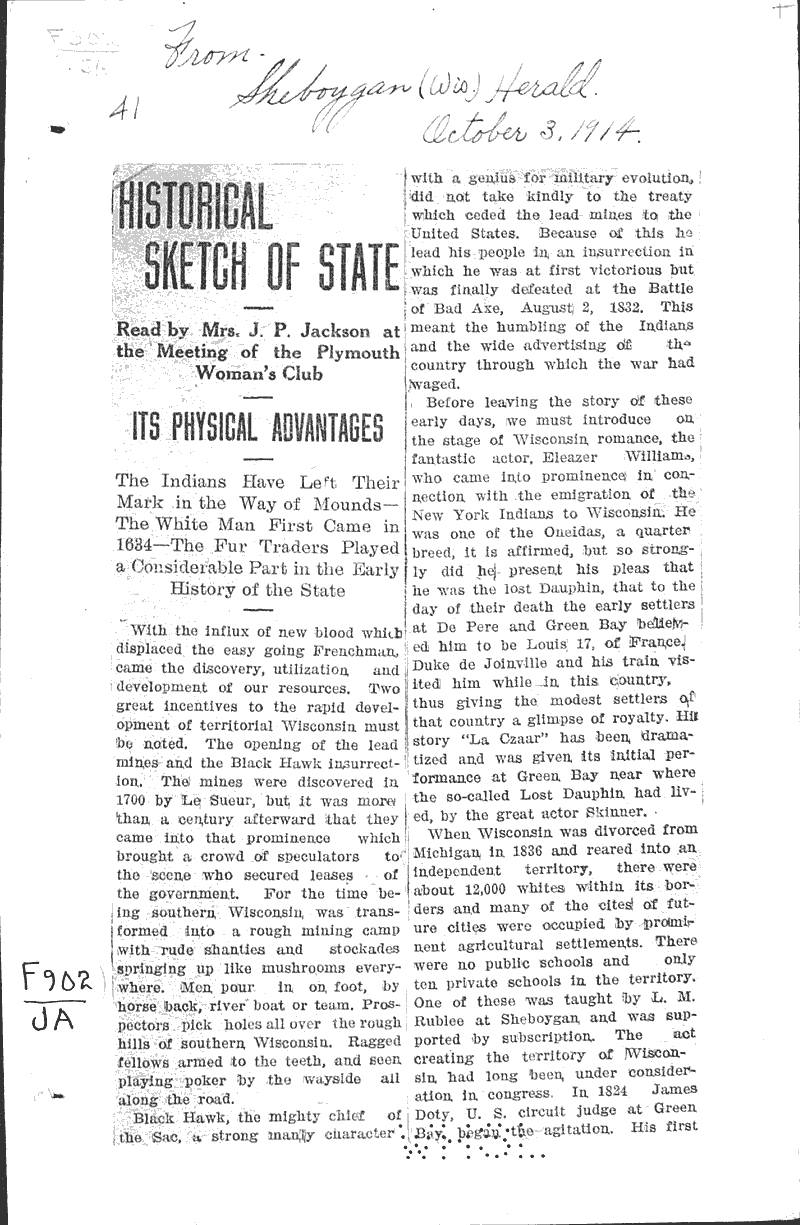  Source: Sheboygan Herald Date: 1914-10-03