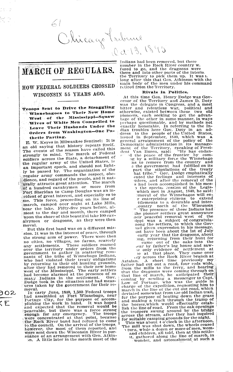  Source: Chicago Tribune Topics: Wars Date: 1895-10-13