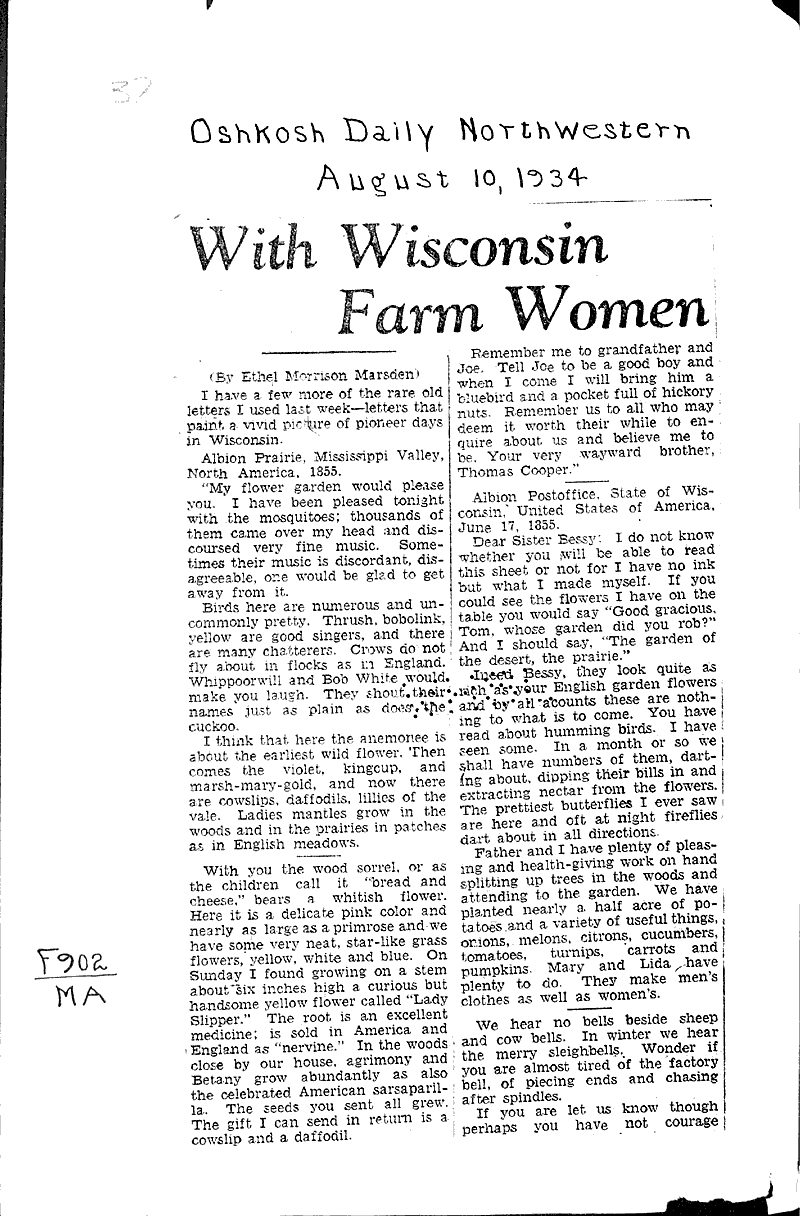  Source: Oshkosh Daily Northwestern Topics: Agriculture Date: 1934-08-10
