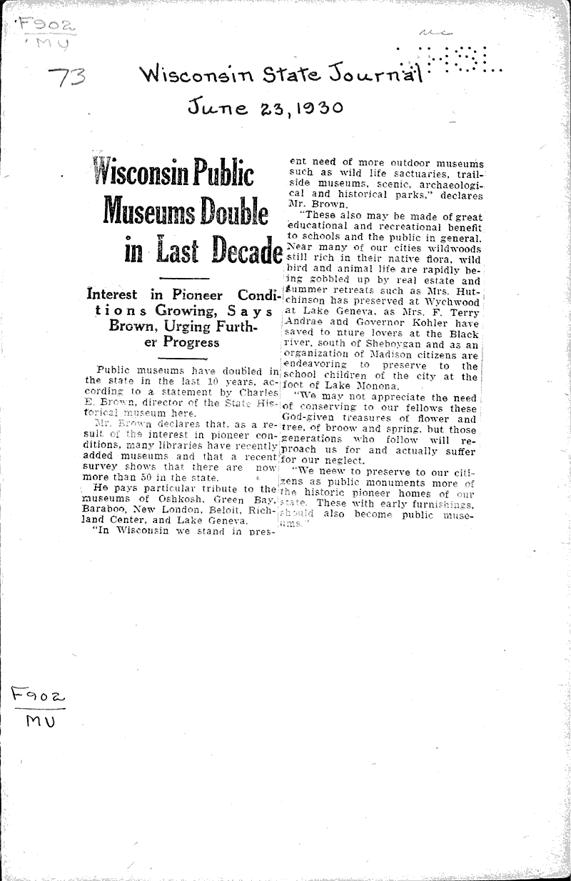  Source: Wisconsin State Journal Topics: Education Date: 1930-06-23