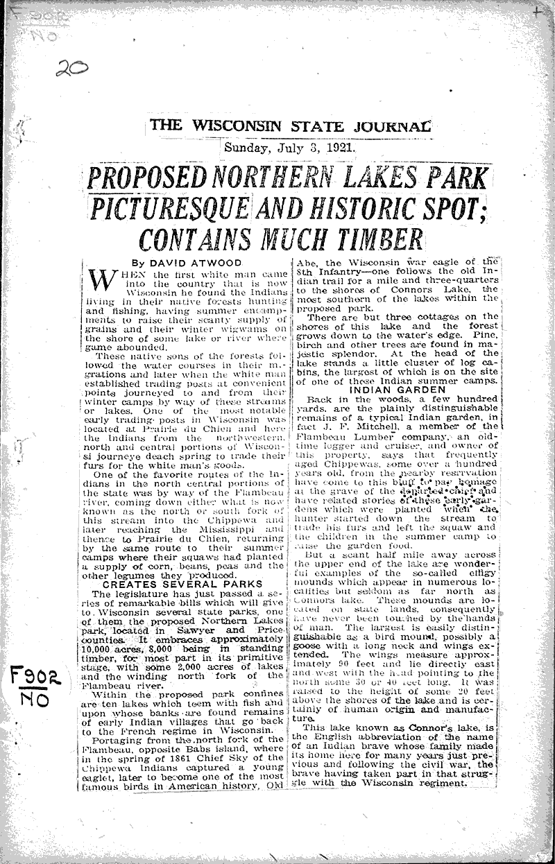  Source: Wisconsin State Journal Date: 1921-07-03