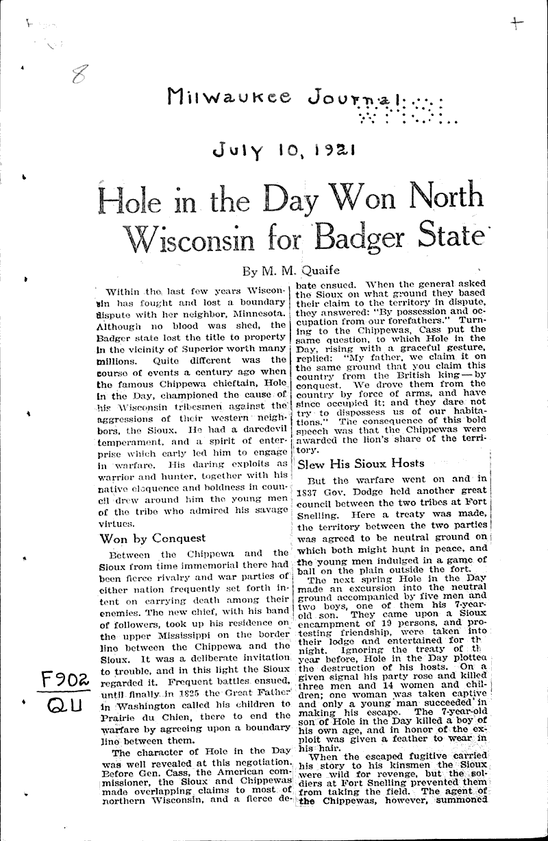  Source: Milwaukee Journal Topics: Government and Politics Date: 1921-07-10