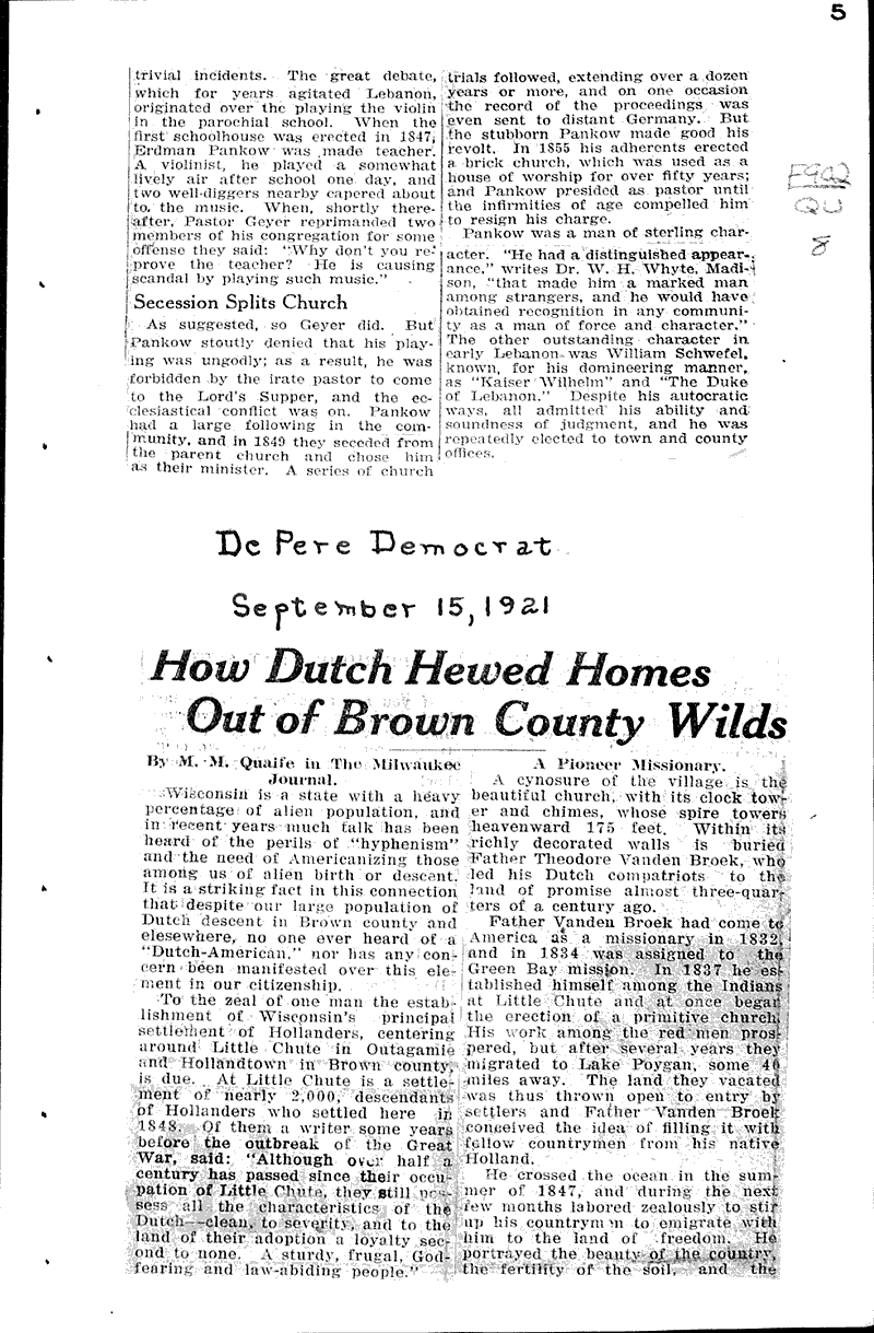  Source: Milwaukee Journal Topics: Immigrants Date: 1921-09-15