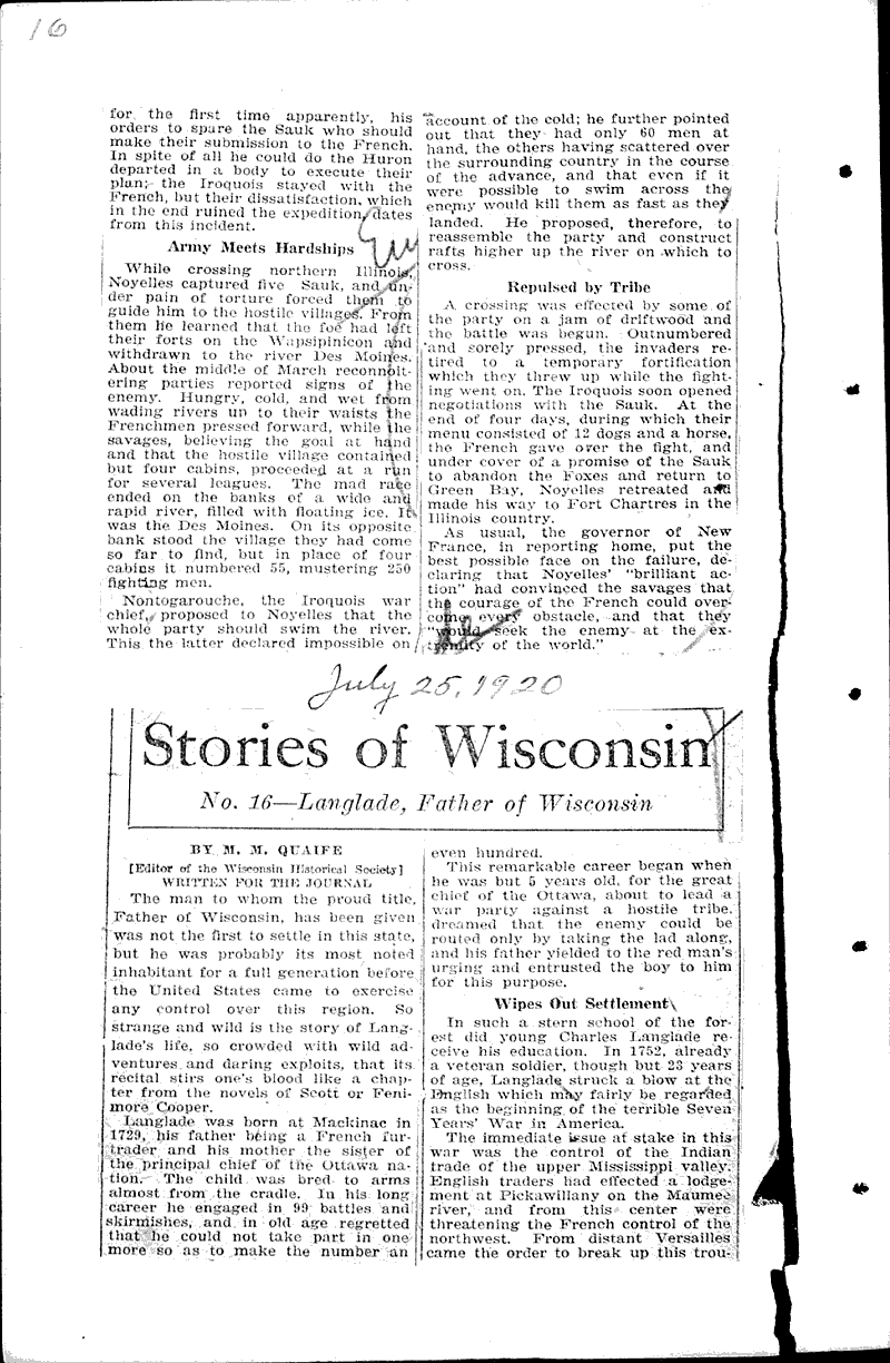  Source: Milwaukee Journal Topics: Wars Date: 1920-07-18