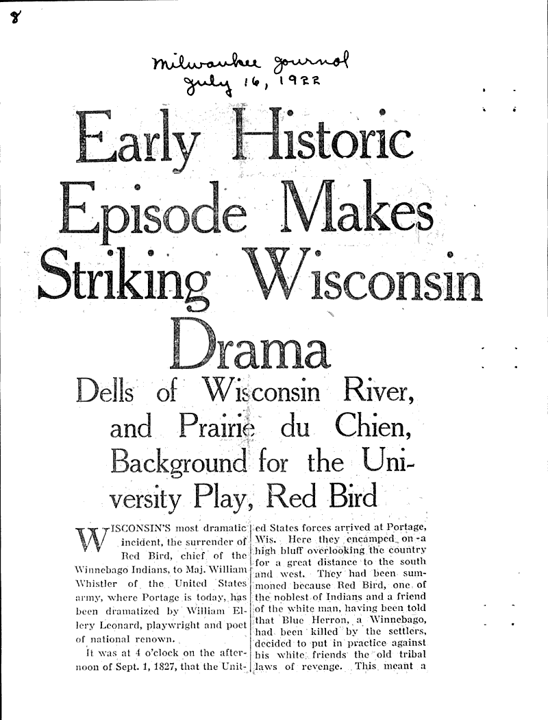 Source: Milwaukee Journal Topics: Art and Music Date: 1922-07-16