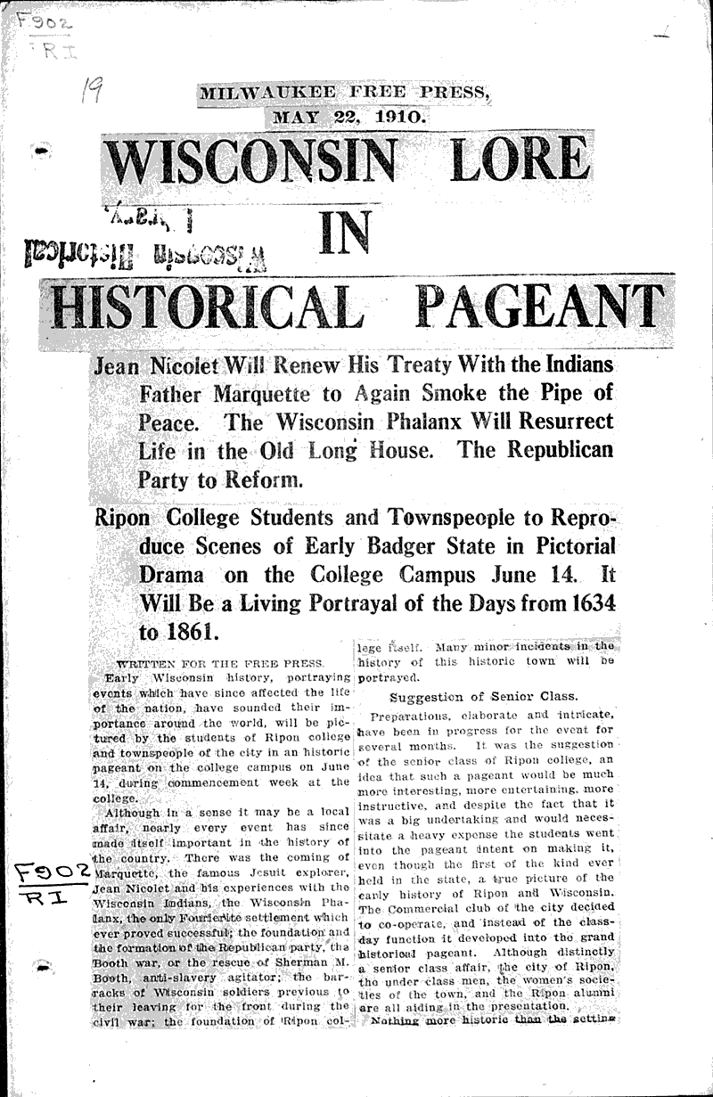  Source: Milwaukee Free Press Topics: Education Date: 1910-05-22