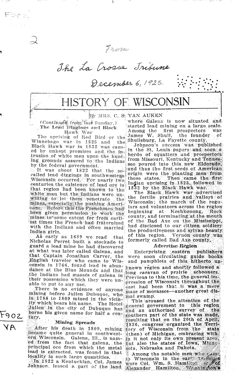  Source: La Crosse Tribune Topics: Industry Date: 1925-12-06