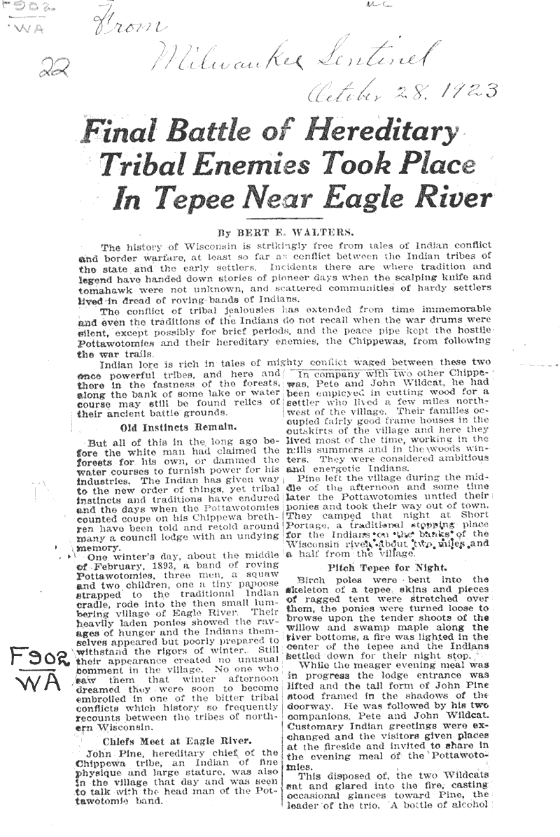  Source: Milwaukee Sentinel Topics: Indians and Native Peoples Date: 1923-10-28