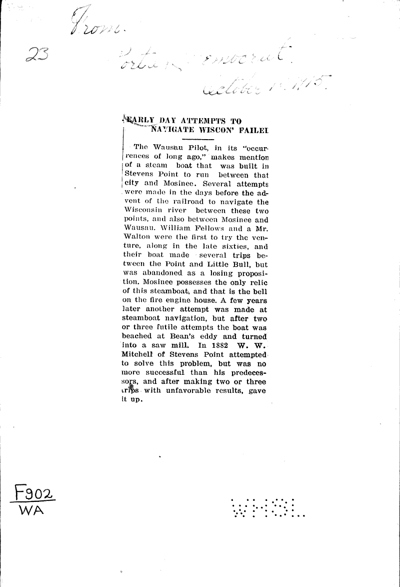  Source: Portage Democrat Topics: Transportation Date: 1915-10-18