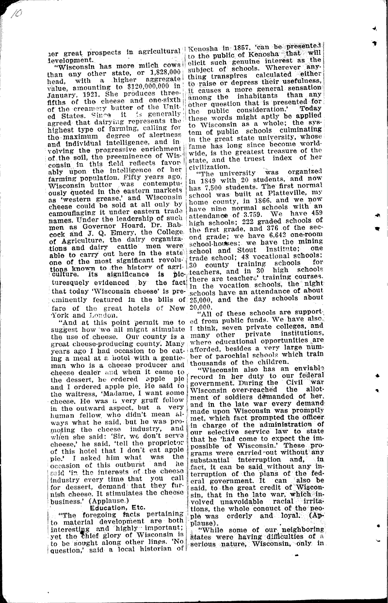  Source: Sheboygan Press Topics: Government and Politics Date: 1921-05-31
