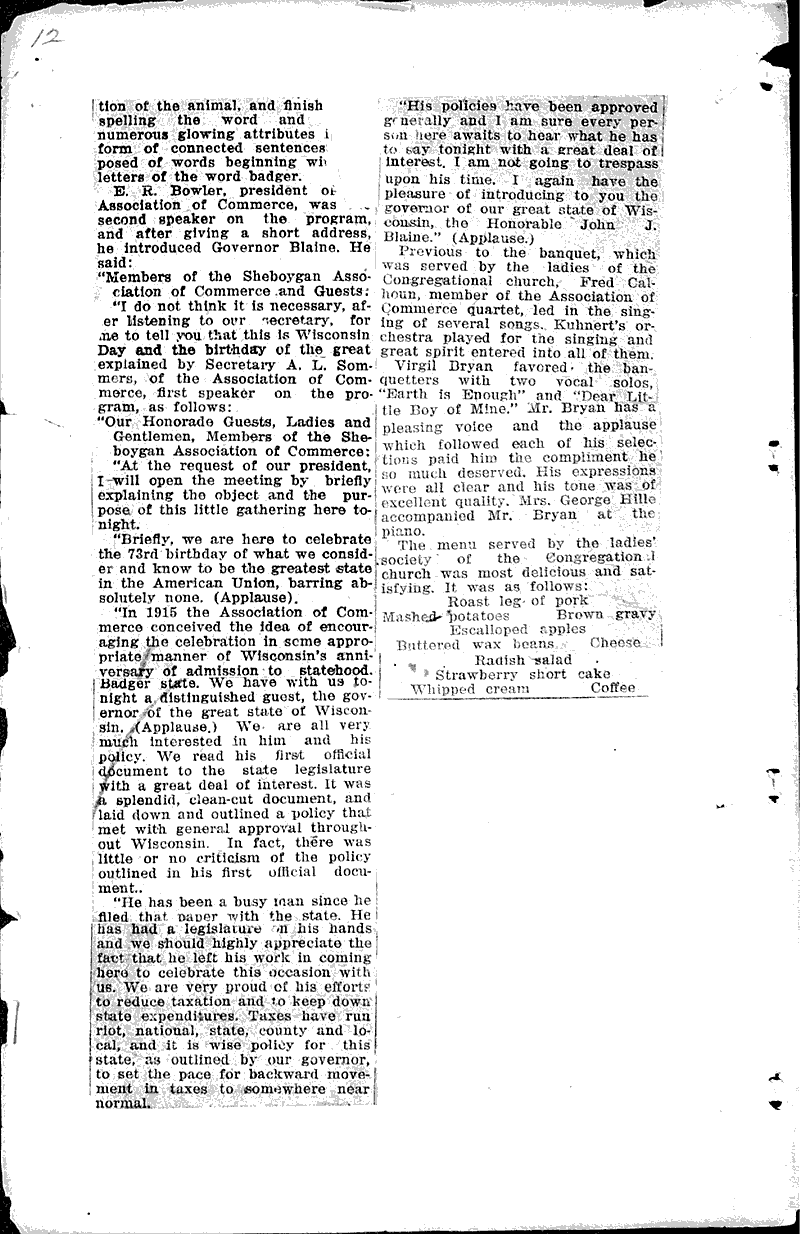  Source: Sheboygan Press Topics: Government and Politics Date: 1921-05-31