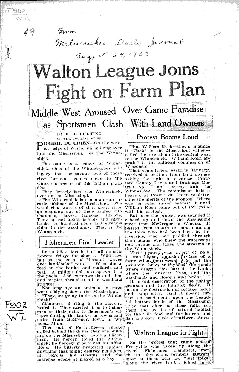  Source: Milwaukee Daily Journal Topics: Agriculture Date: 1923-08-24