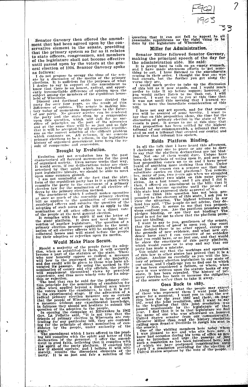  Source: Sentinel Topics: Government and Politics Date: 1903-03-27