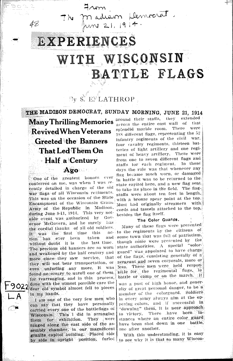  Source: Madison Democrat Topics: Civil War Date: 1914-06-21