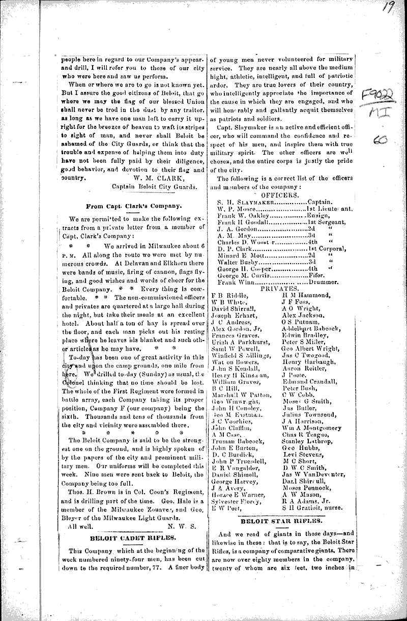  Source: Beloit Free Press Topics: Civil War Date: 1861-05-21