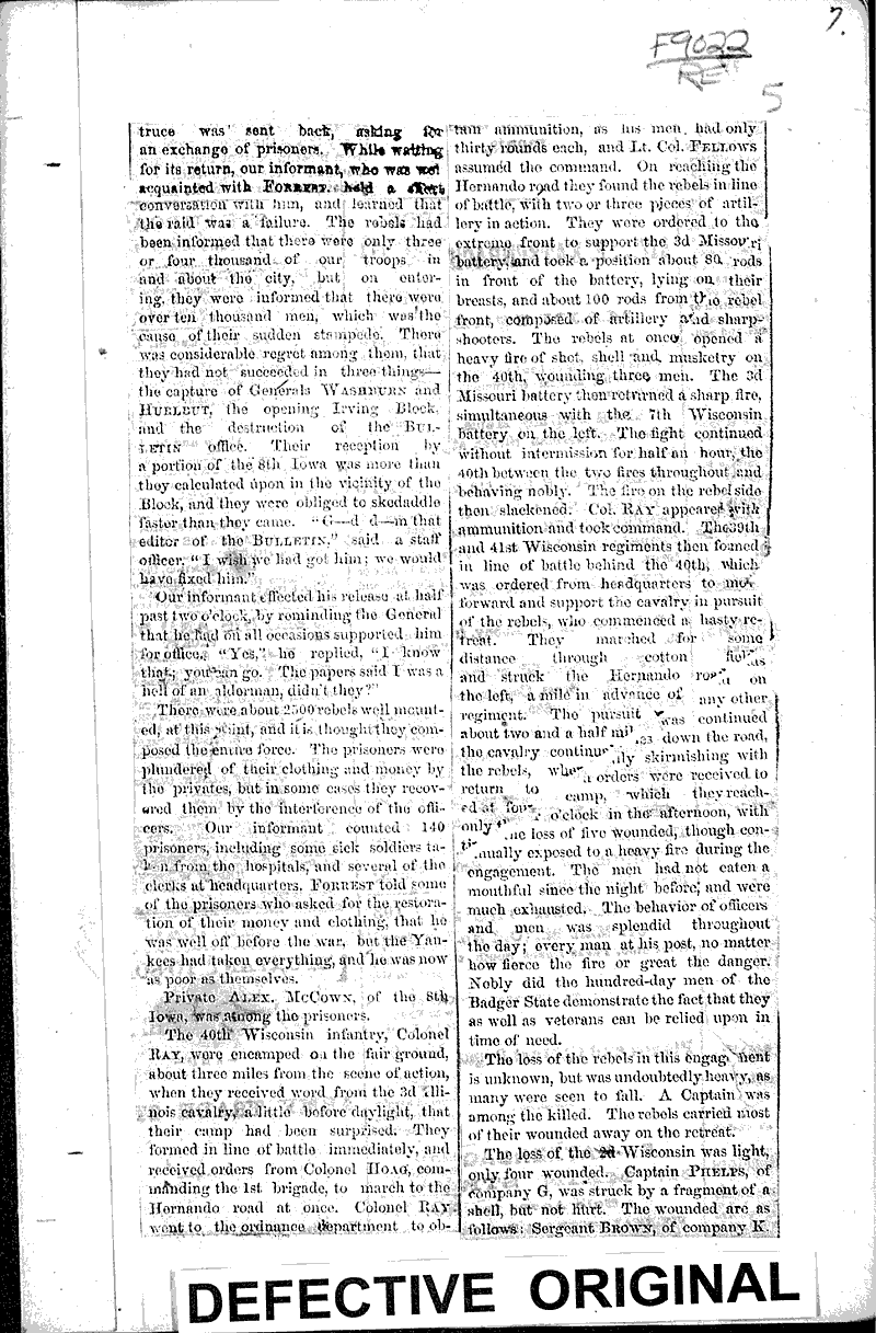  Source: Memphis Bulletin Topics: Civil War Date: 1864-08-23