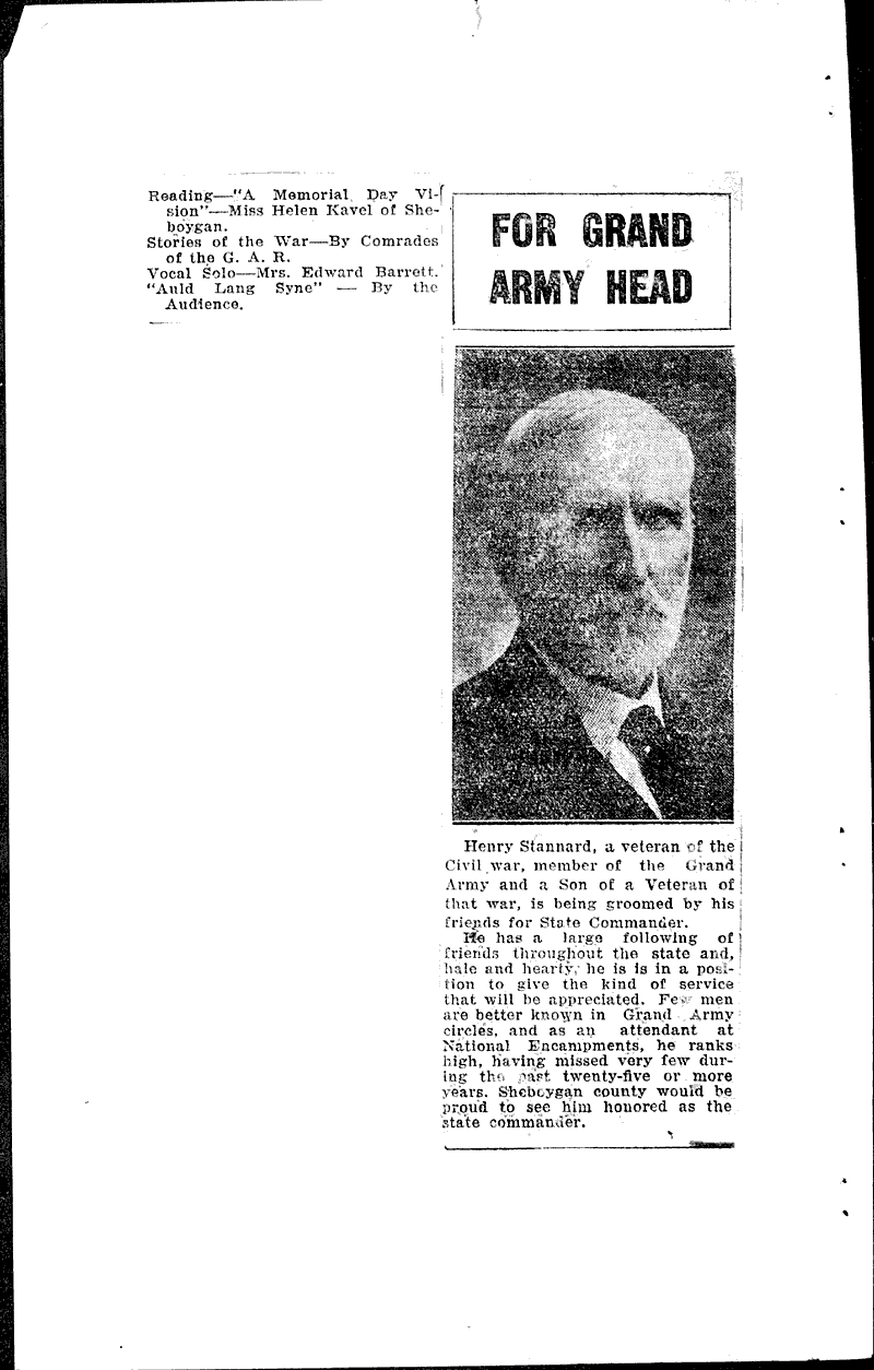  Source: Sheboygan Press Topics: Civil War Date: 1925-06-16