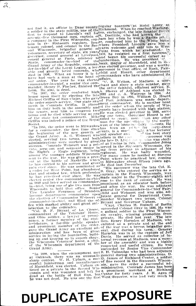  Source: Oshkosh Northwestern Topics: Civil War Date: 1913-06-07