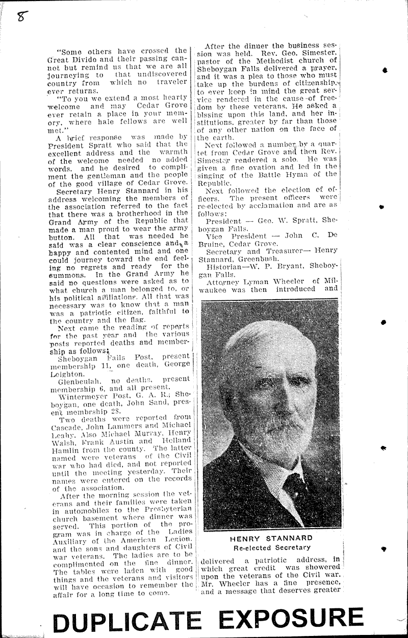  Source: Sheboygan Telegram Topics: Civil War Date: 1922-08-28