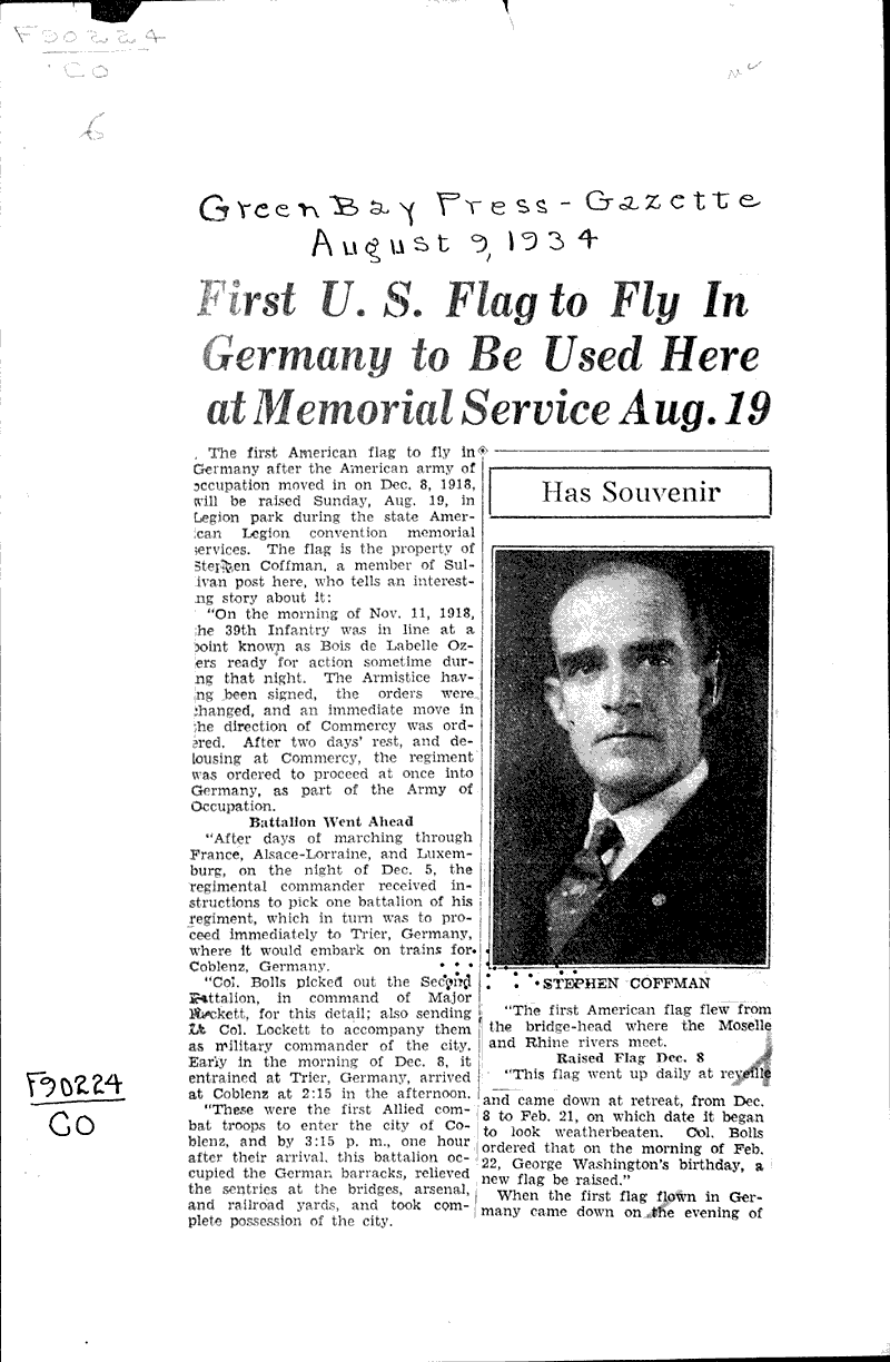  Source: Green Bay Press Gazette Topics: Wars Date: 1934-08-09