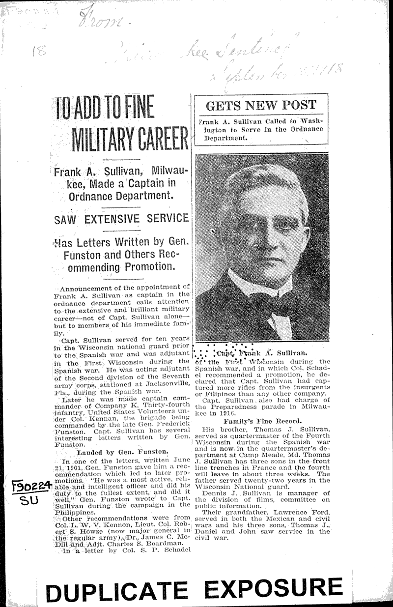 Source: Milwaukee Sentinel Topics: Wars Date: 1918-09-15