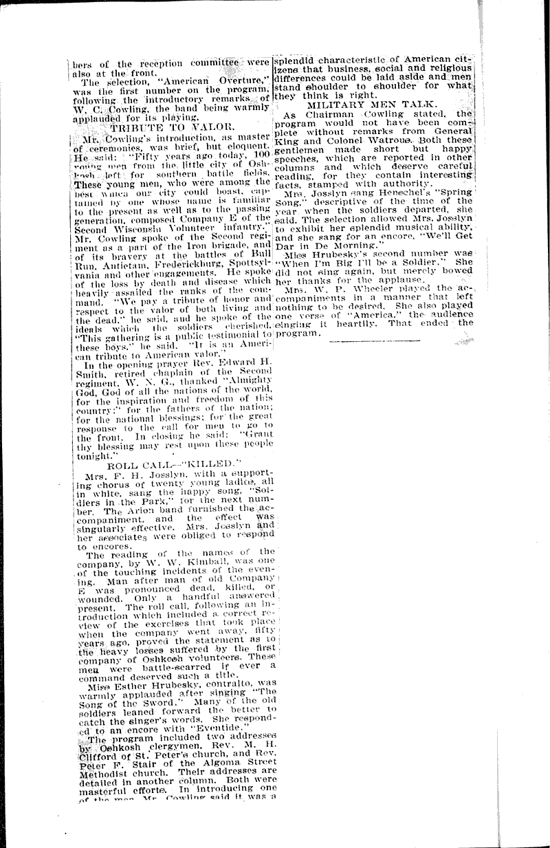  Topics: Civil War Date: 1911-05-05