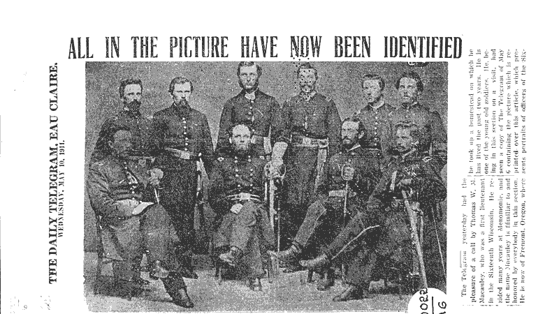  Source: Eau Claire Telegram Topics: Civil War Date: 1911-05-10
