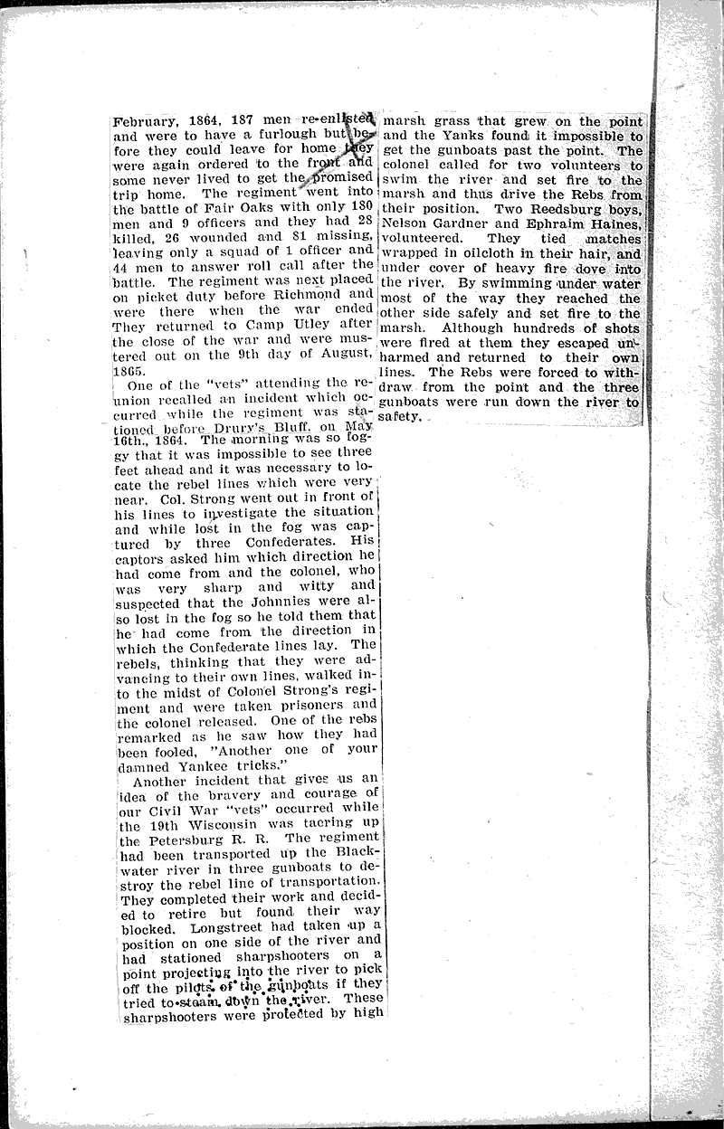  Source: Reedsburg Times Topics: Civil War Date: 1916-10-06