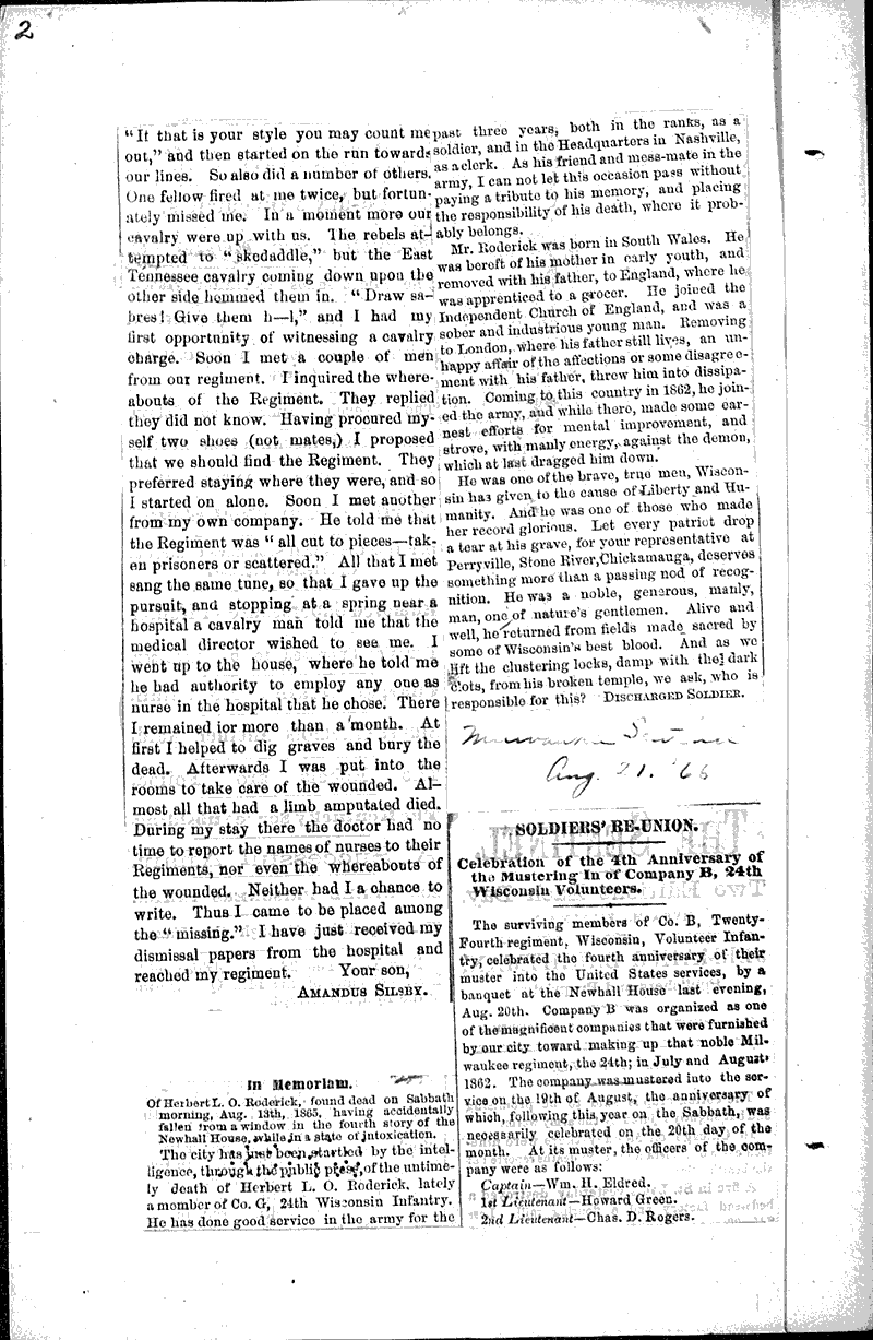  Source: Manitowoc Sentinel Topics: Civil War Date: 1866-08-21