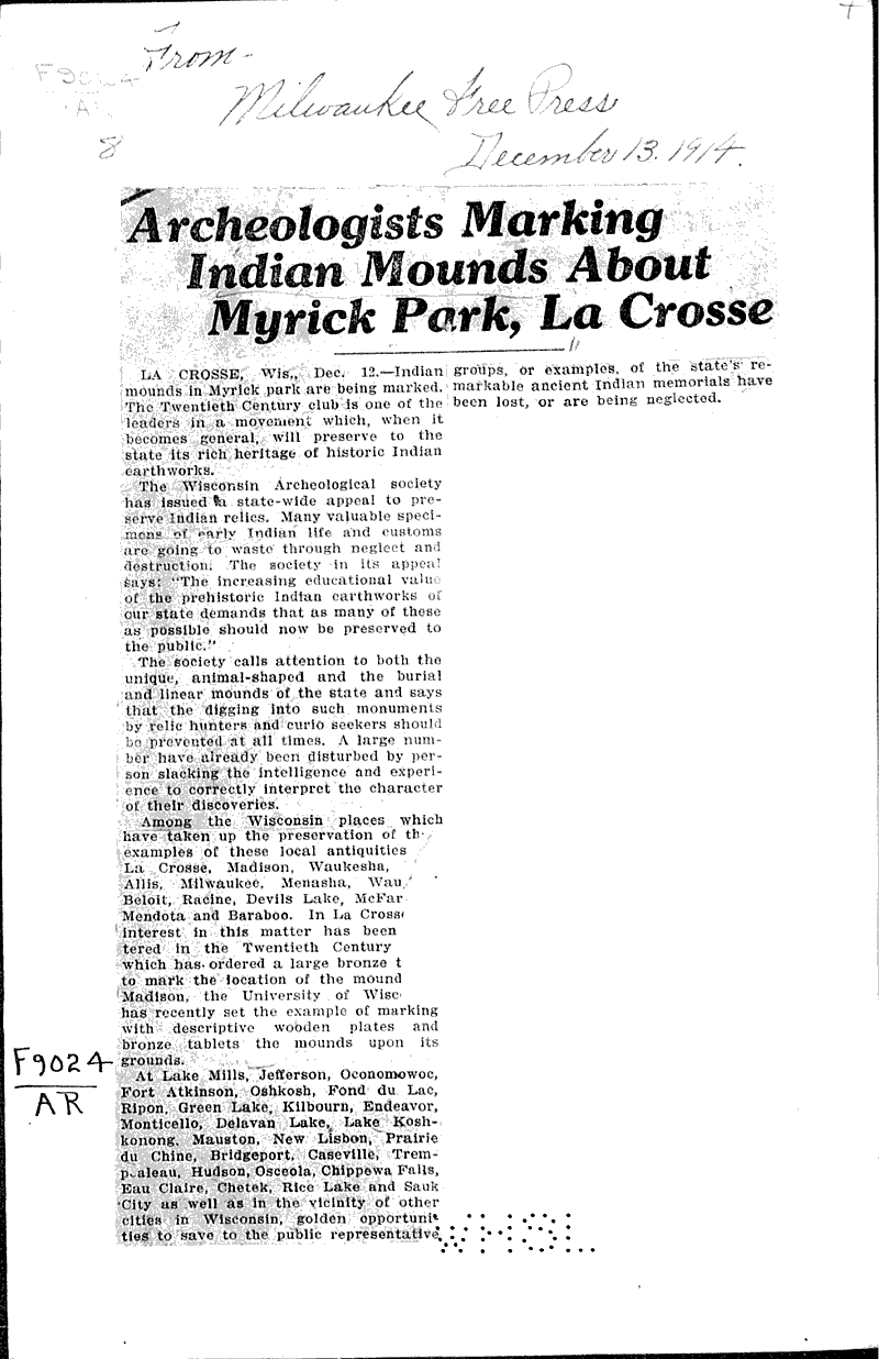  Source: Milwaukee Free Press Topics: Indians and Native Peoples Date: 1914-12-13