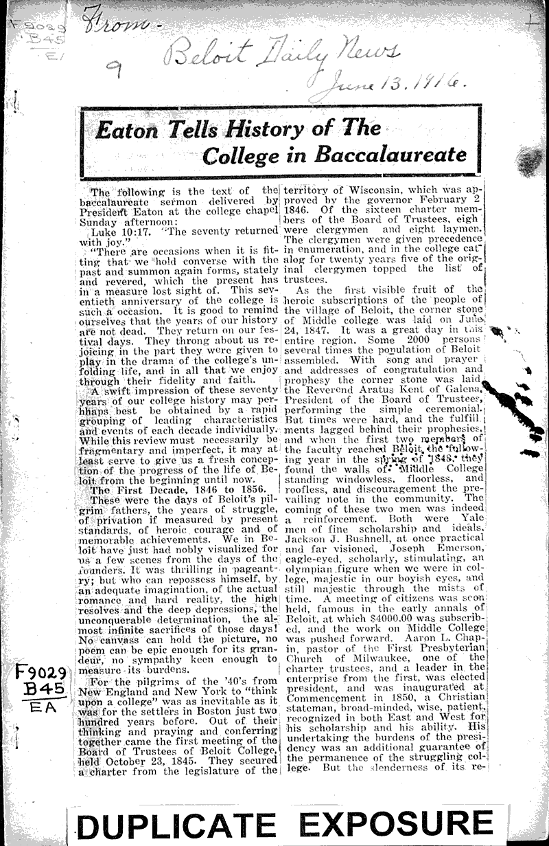  Source: Beloit Daily News Topics: Education Date: 1916-06-13