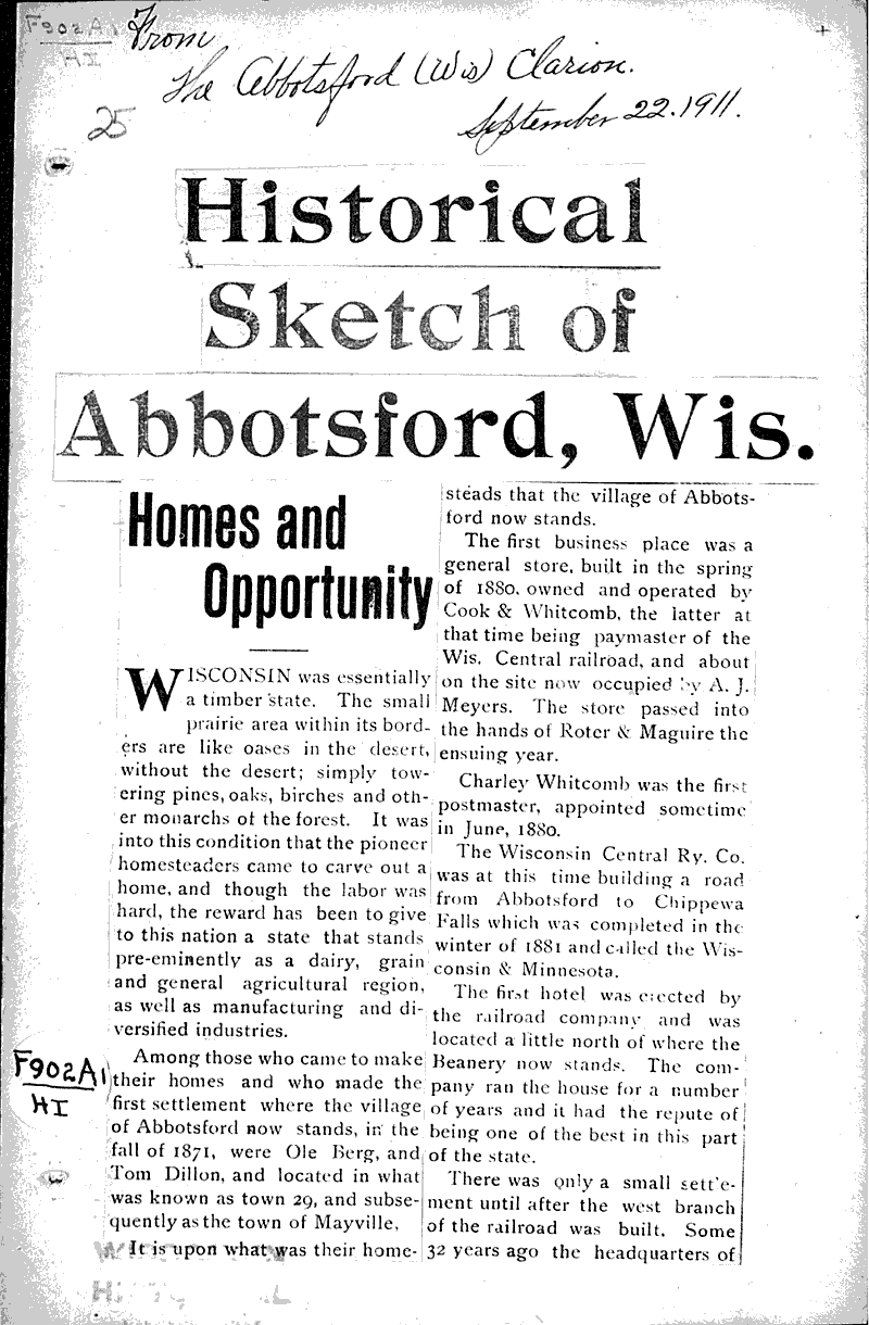  Source: Abbotsford Clarion Topics: Immigrants Date: 1911-09-22