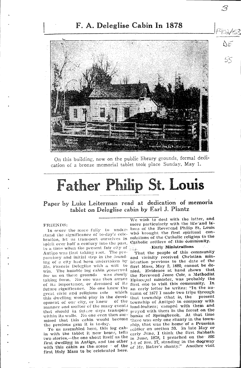  Source: Antigo Daily Journal Topics: Church History Date: 1932-05-02