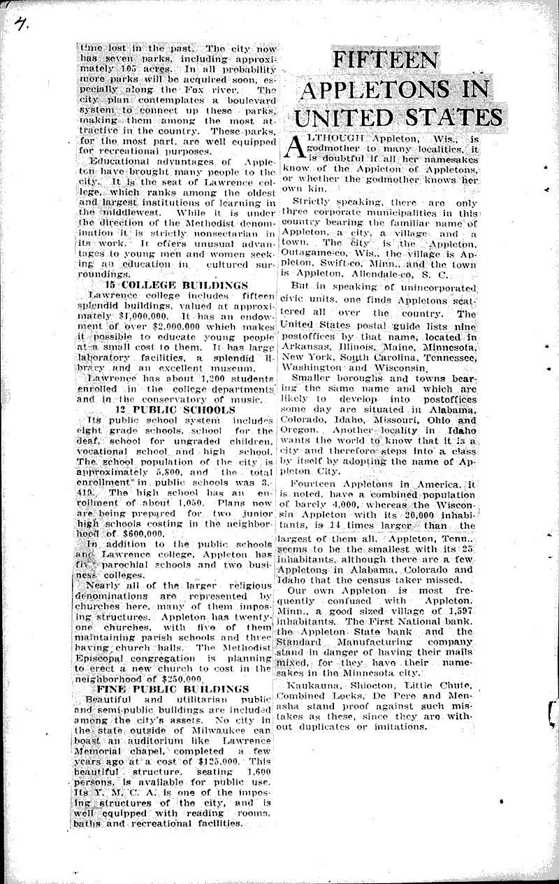  Source: Appleton Crescent Topics: Industry Date: 1923-04-28