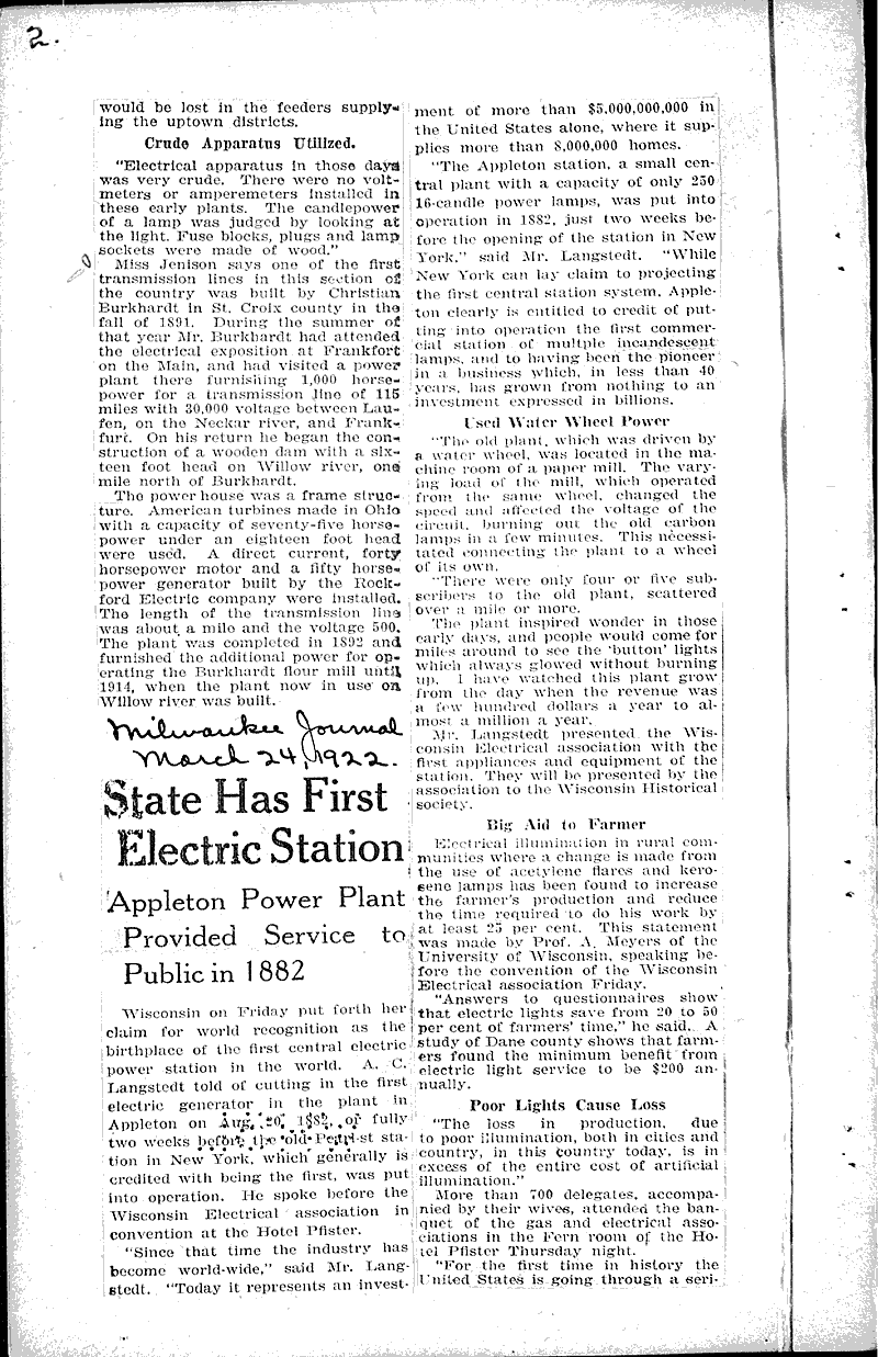  Source: Milwaukee Journal Topics: Industry Date: 1922-03-24