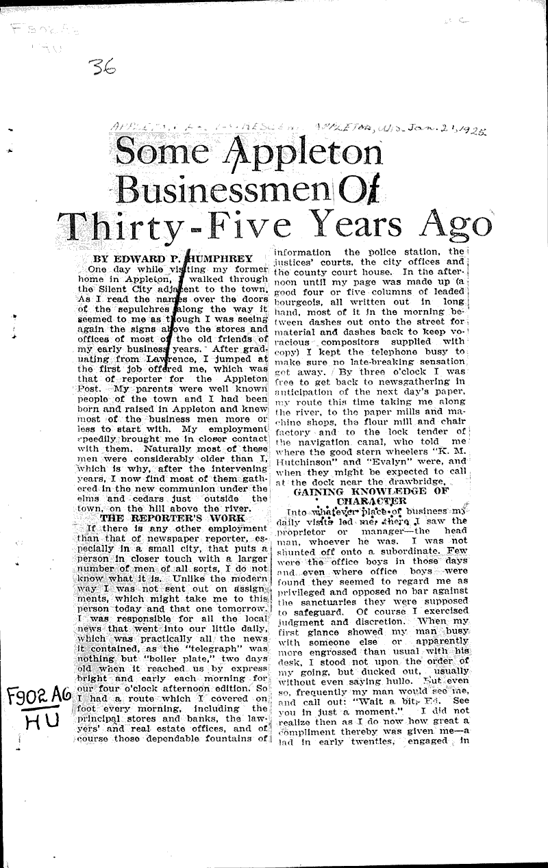  Source: Appleton Post-Crescent Topics: Industry Date: 1925-01-21