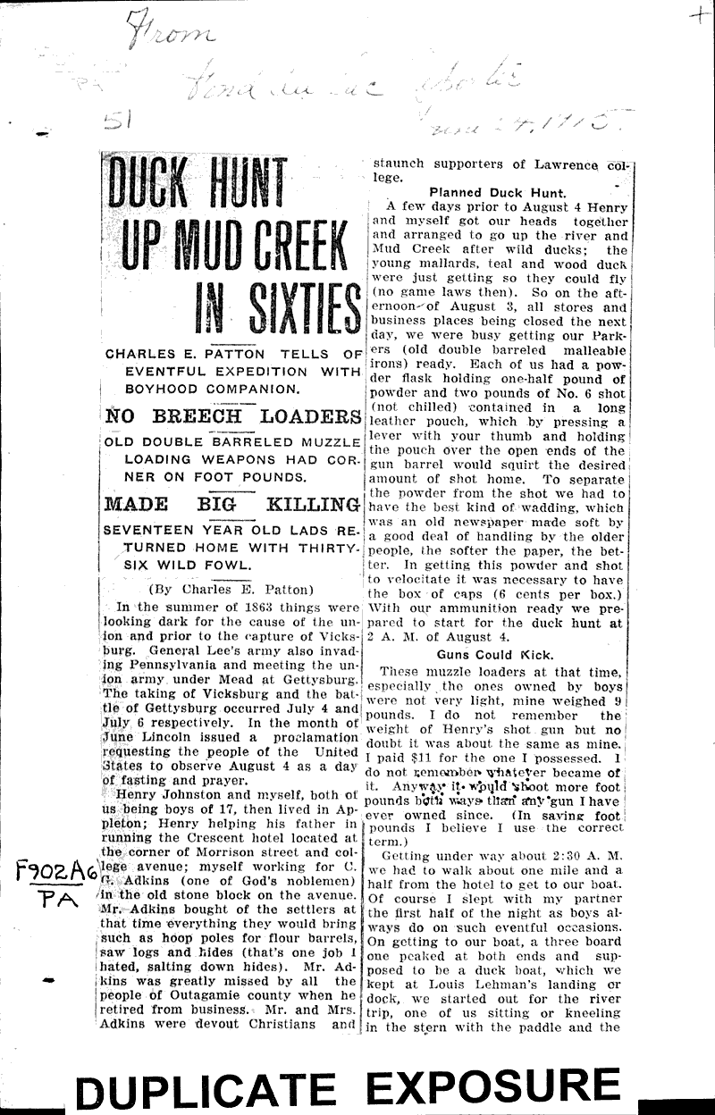  Source: Fond du Lac Daily Reporter Date: 1915-06-24