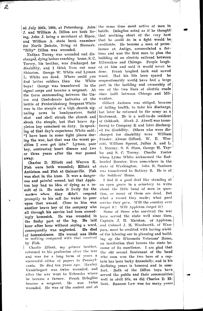  Source: Appleton Post-Crescent Topics: Civil War Date: 1910-01-04