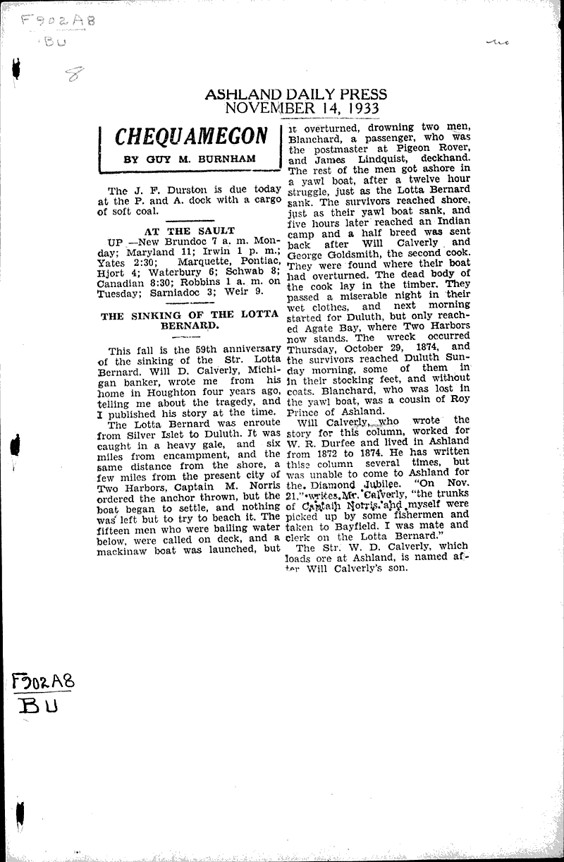  Source: Ashland Daily Press Topics: Transportation Date: 1933-11-14
