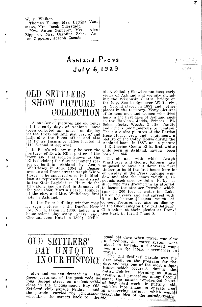  Source: Ashland Press Topics: Immigrants Date: 1929-07-06