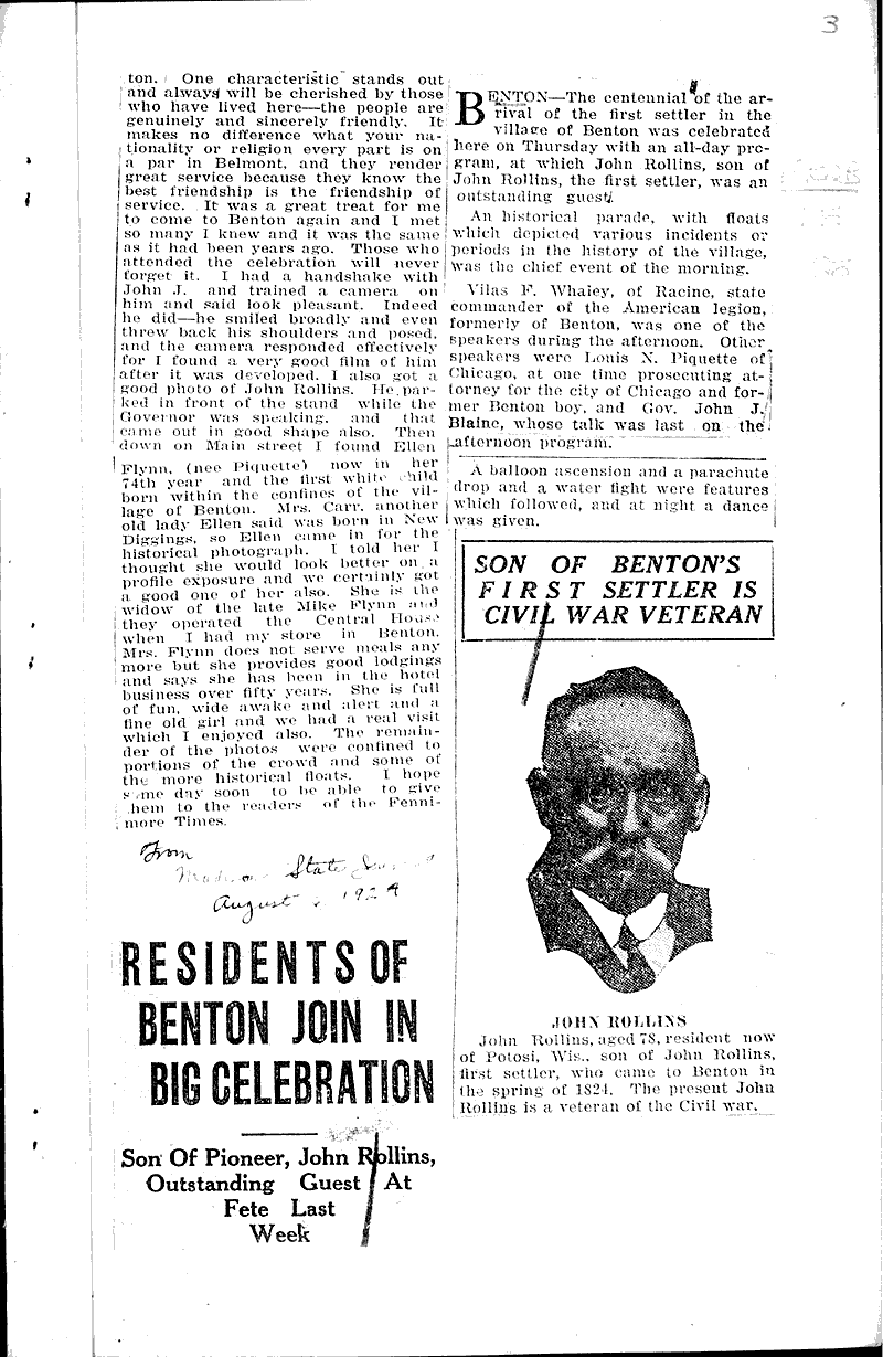  Source: Fennimore Times Topics: Immigrants Date: 1927-08-06